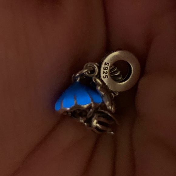 NWOT Glow in the Dark Lucky Jellyfish Dangle Charm 925 Sterling Silver Charm - Picture 10 of 10
